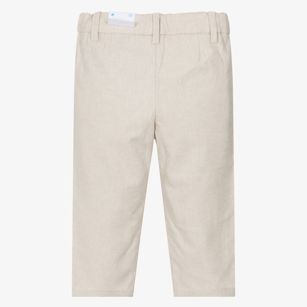 Mayoral-Beige Linen Trousers | Childrensalon Outlet