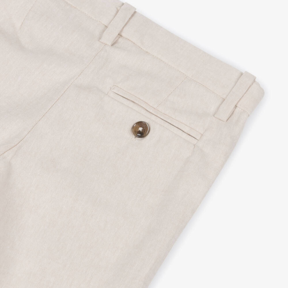 Mayoral-Beige Linen Trousers | Childrensalon Outlet