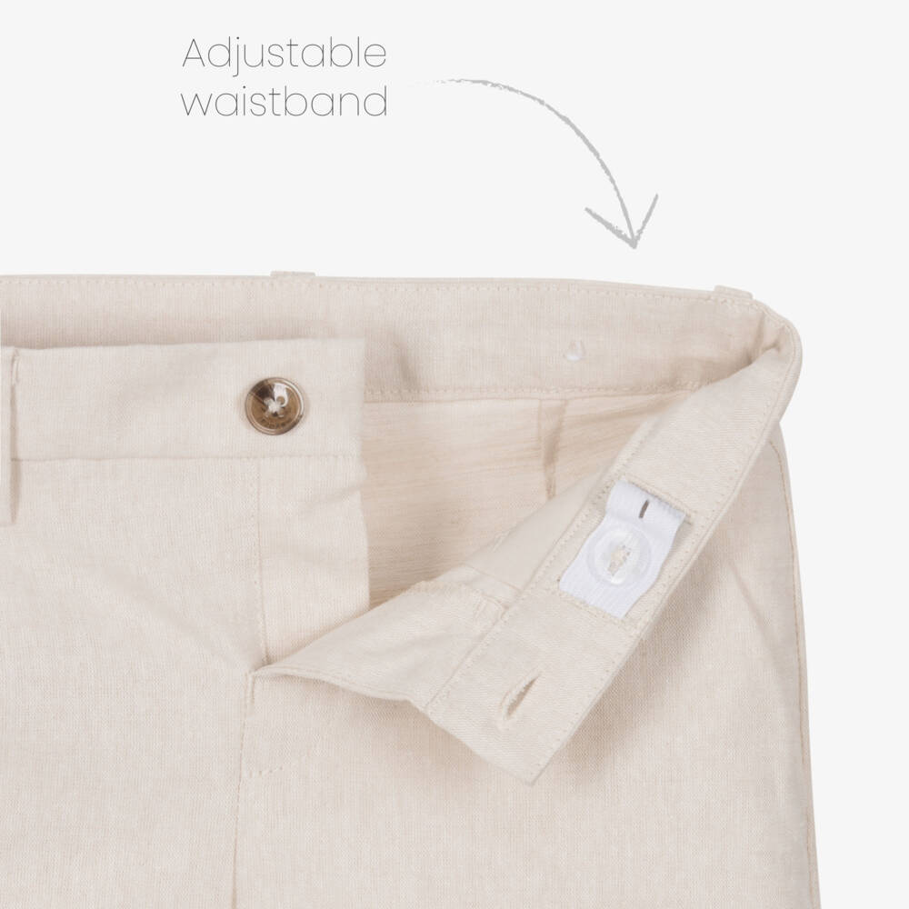 Mayoral-Beige Linen Trousers | Childrensalon Outlet