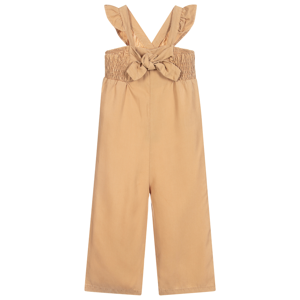 Mayoral-Beige Lyocell Jumpsuit | Childrensalon Outlet