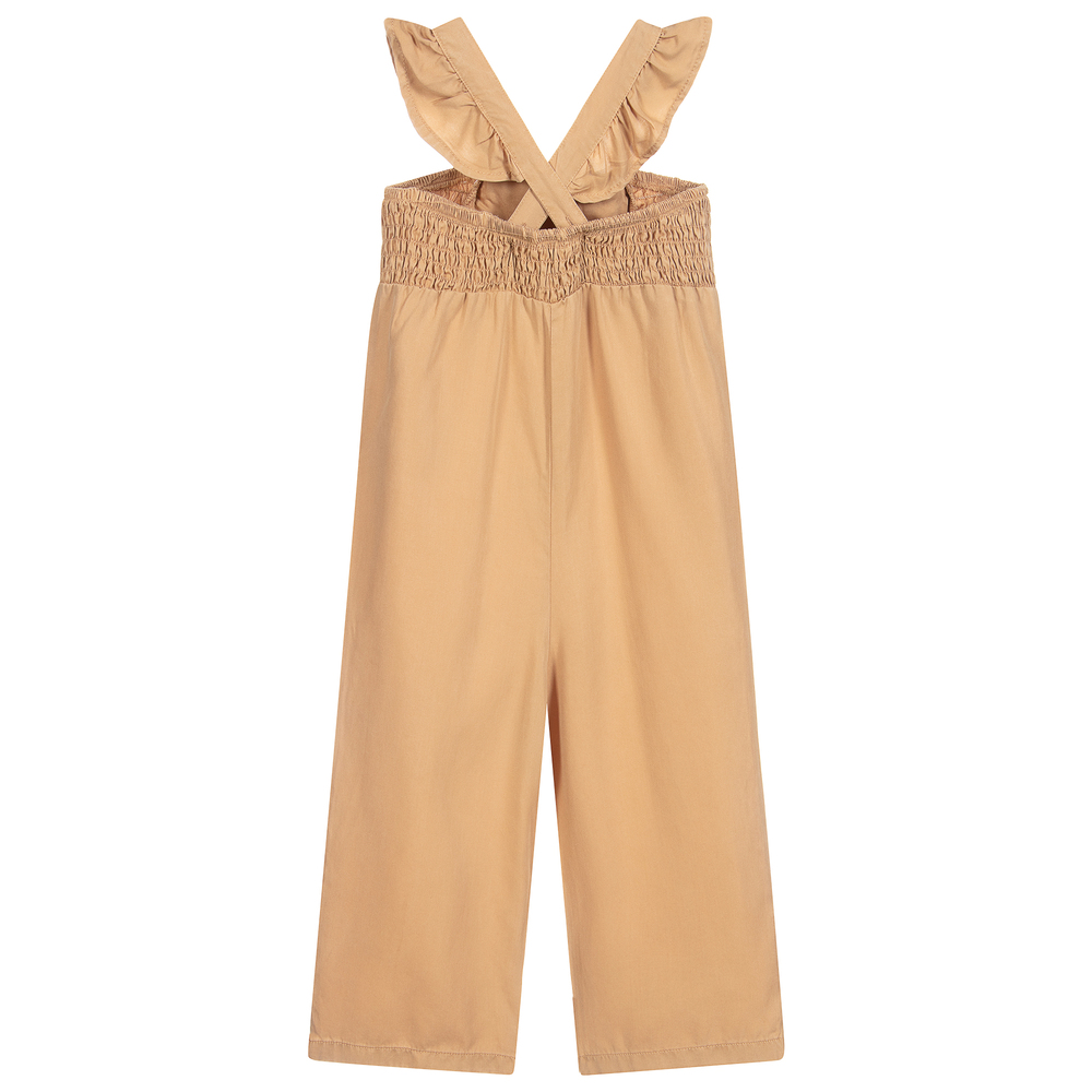 Mayoral-Beige Lyocell Jumpsuit | Childrensalon Outlet