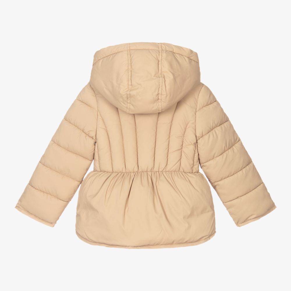 Mayoral Beige Peplum Puffer Coat Childrensalon Outlet