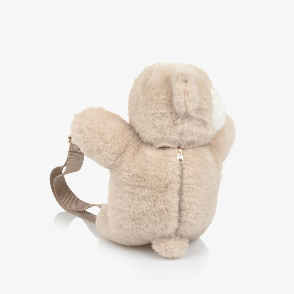 Mayoral-Beige Plush Teddy Bear Backpack (32cm) | Childrensalon Outlet