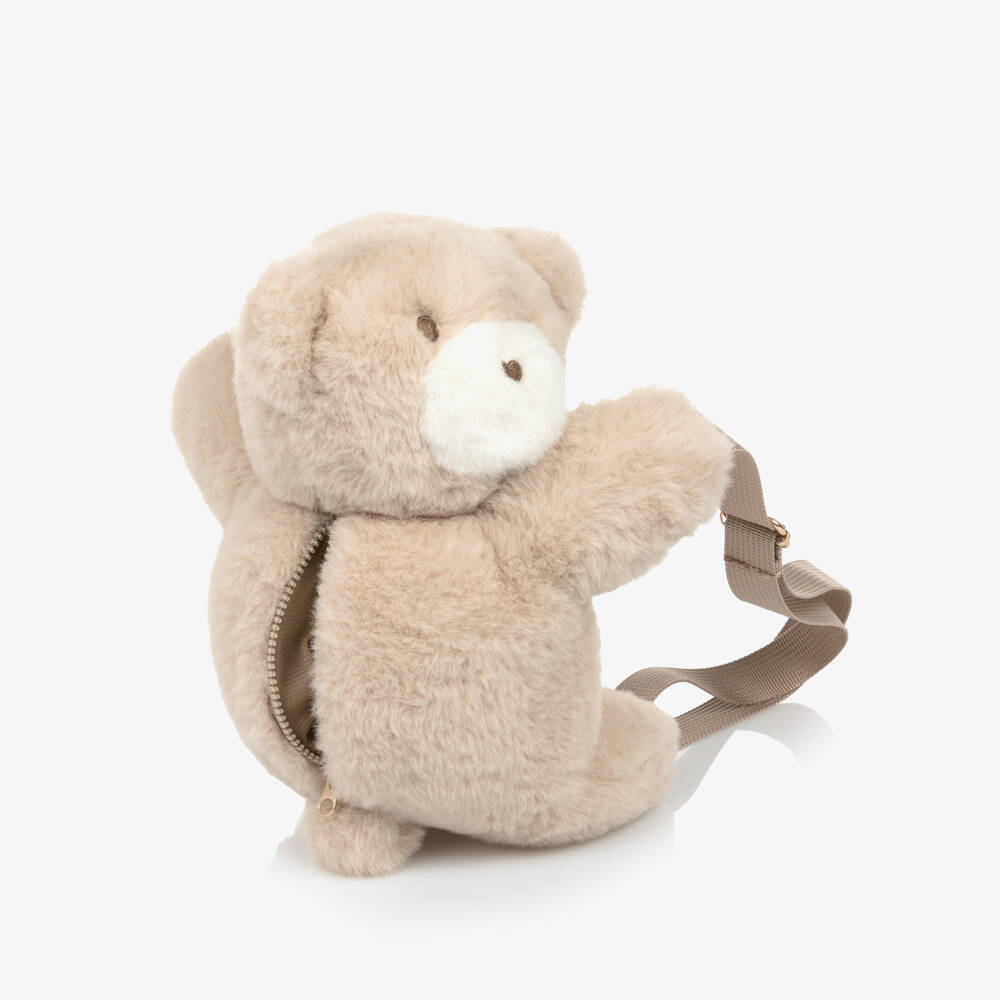 Mayoral-Beige Plush Teddy Bear Backpack (32cm) | Childrensalon Outlet