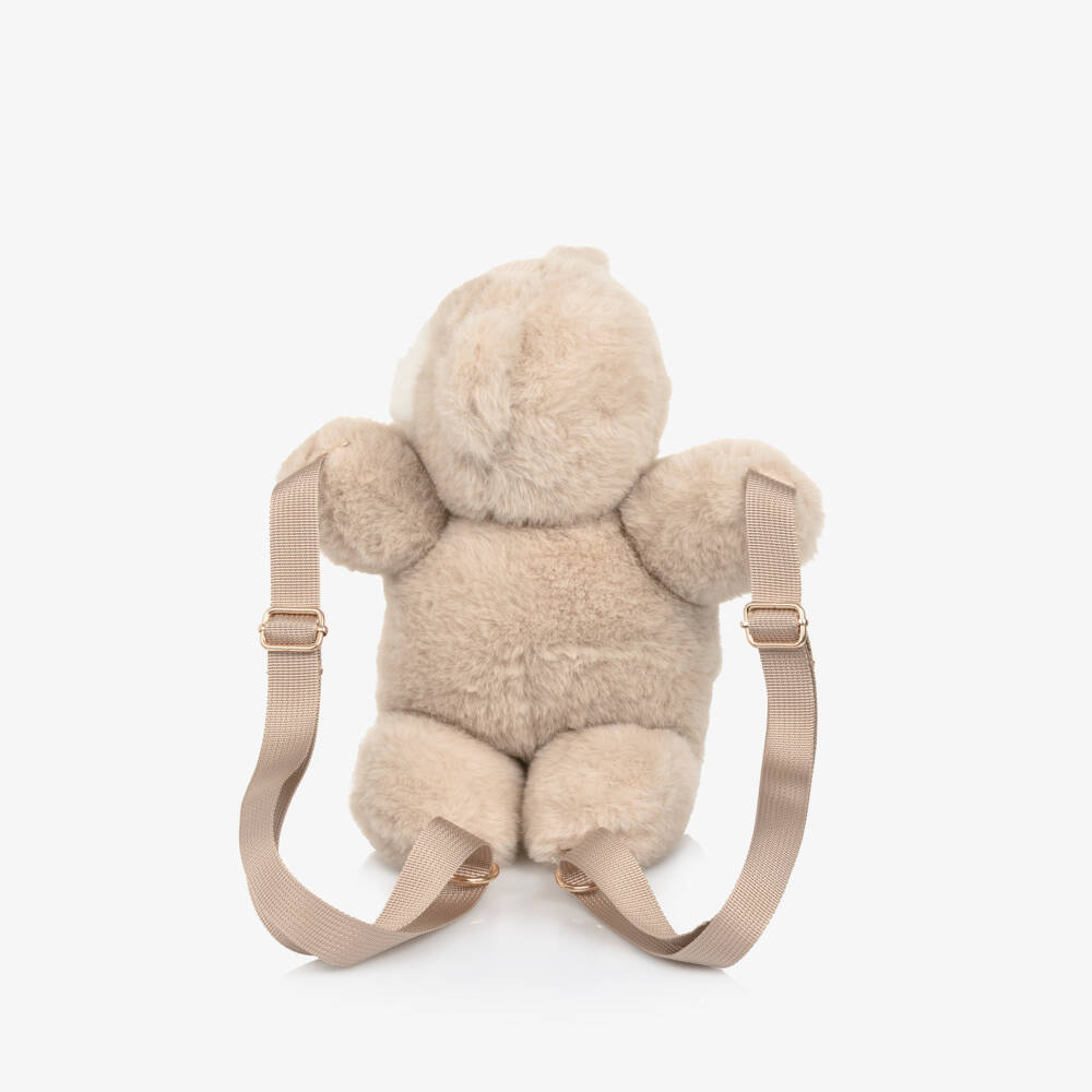 Mayoral-Beige Plush Teddy Bear Backpack (32cm) | Childrensalon Outlet