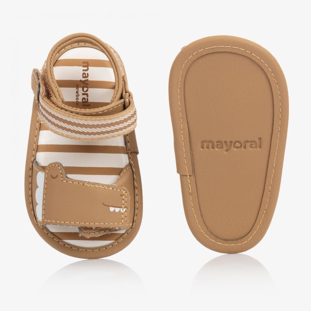 Mayoral Для новорожденных-Бежевые сандалии-пинетки | Childrensalon Outlet
