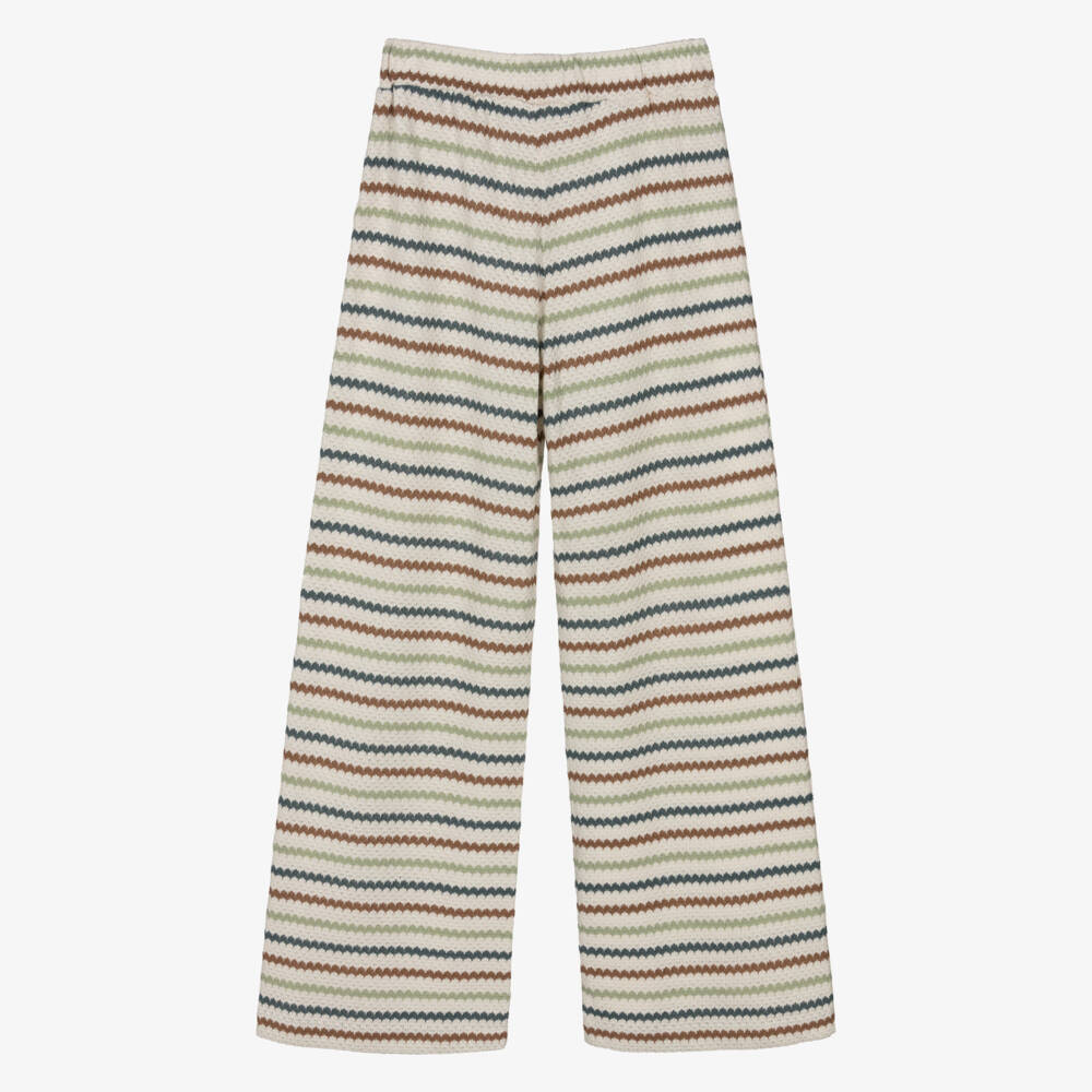 Mayoral-Beige Printed Crochet Trousers | Childrensalon Outlet