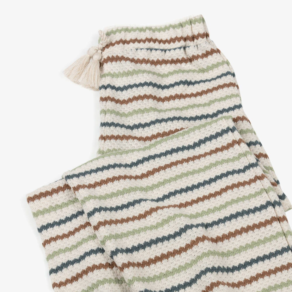 Mayoral-Beige Printed Crochet Trousers | Childrensalon Outlet