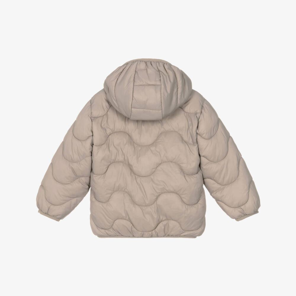 Mayoral-Beige Quilted Hooded Jacket | Childrensalon Outlet