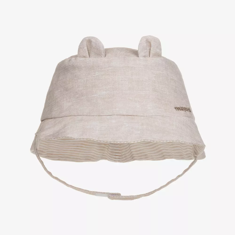 Mayoral Для новорожденных-Beige Reversible Baby Sun Hat | Childrensalon Outlet