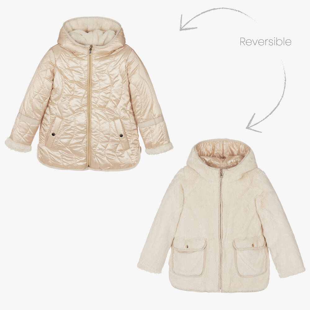 Mayoral - Manteau réversible beige | Childrensalon