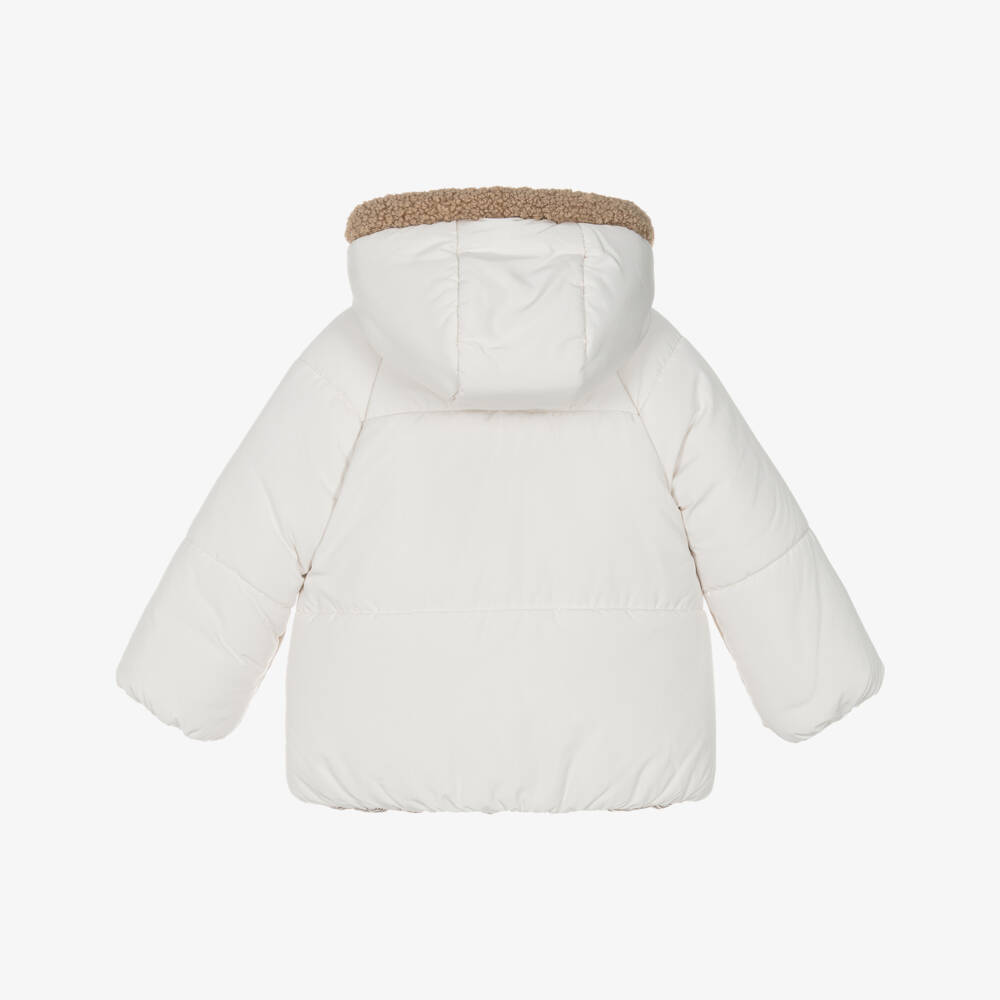 Mayoral Newborn-Beige Reversible Padded Baby Coat | Childrensalon Outlet