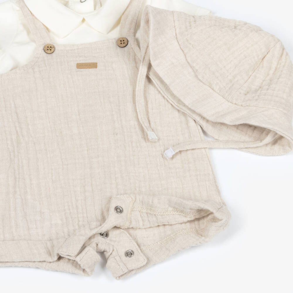 Mayoral Newborn-Beige Shortie W. Hat | Childrensalon Outlet