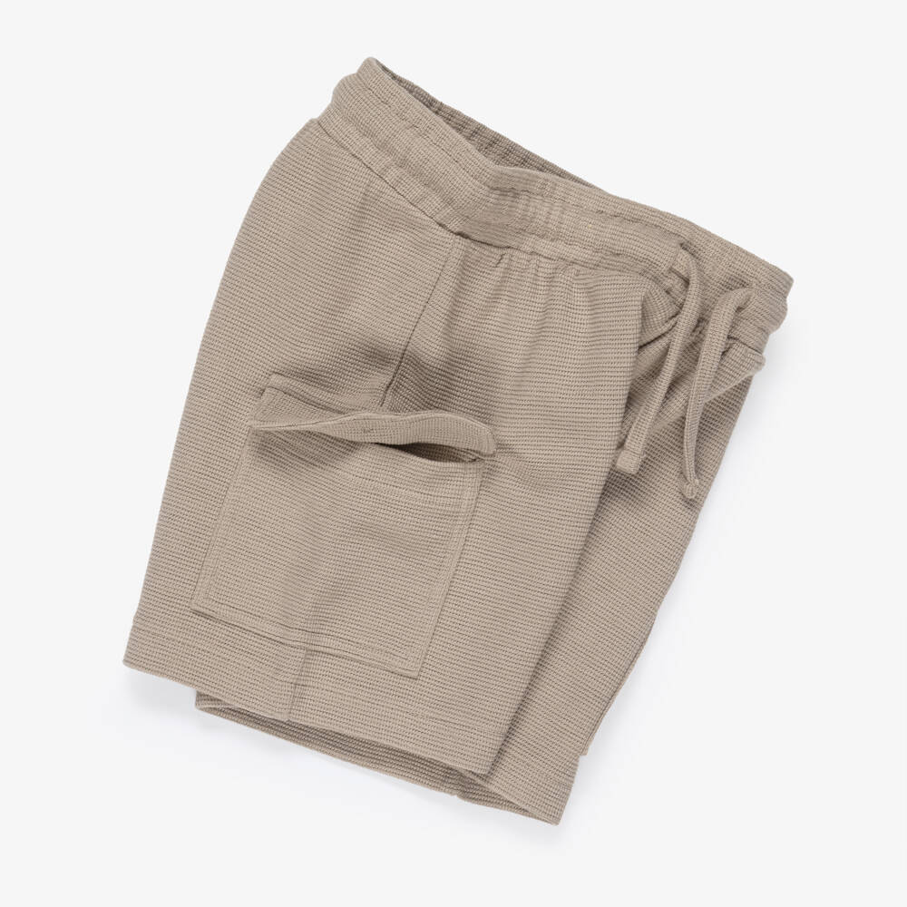 Mayoral-Beige Stripe 3pc Shorts Set | Childrensalon Outlet
