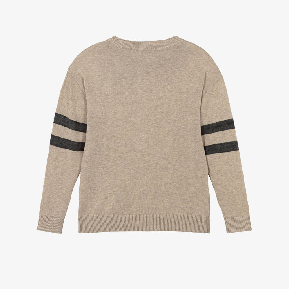 Mayoral Нукутаваке-Beige Stripe Sleeve Sweater | Childrensalon Outlet