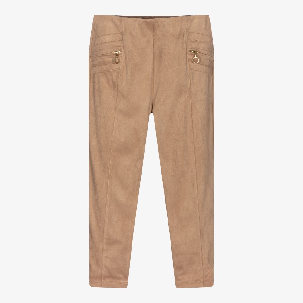 Mayoral - Legging beige en suédine | Childrensalon