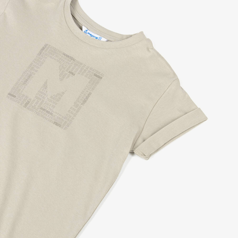 Mayoral-Beige T-shirt | Childrensalon Outlet