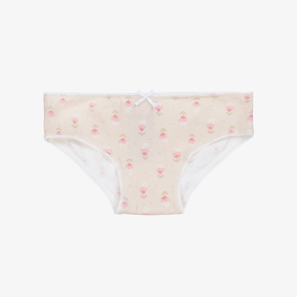 Mayoral-Beige & White Girls' 4-Pack Briefs | Childrensalon Outlet