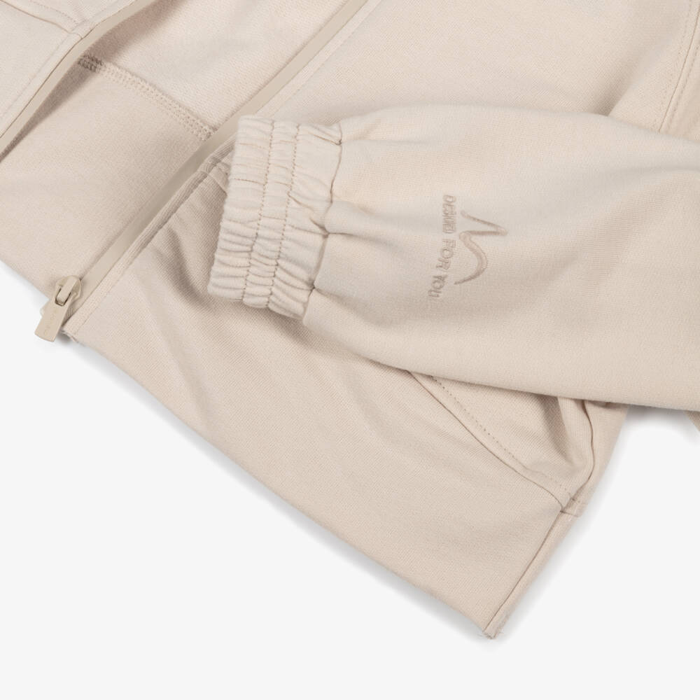 Mayoral-Beige Zip-Up Hoodie for Girls | Childrensalon Outlet