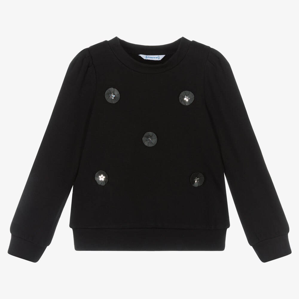 Mayoral - Black Appliqué Sweatshirt | Childrensalon