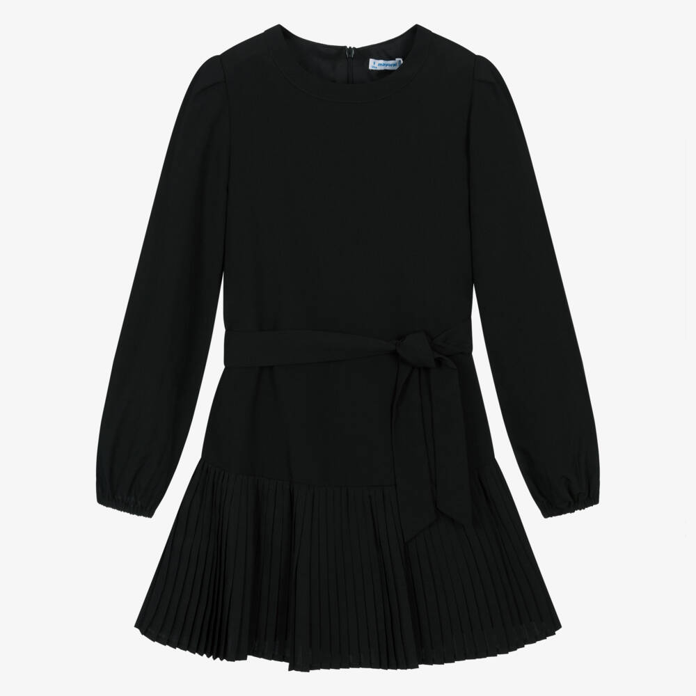 Mayoral-Black Chiffon Dress | Childrensalon Outlet