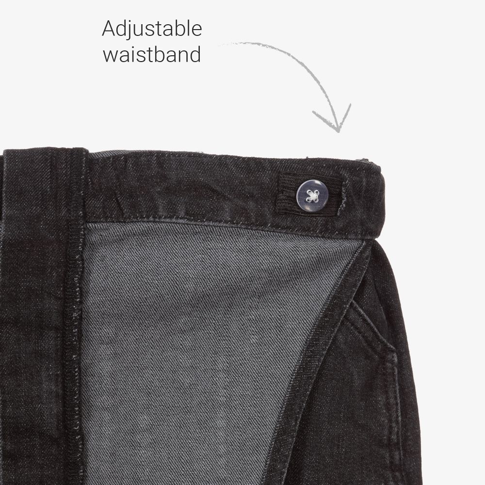 Mayoral-Black Denim Pinafore Dress | Childrensalon Outlet