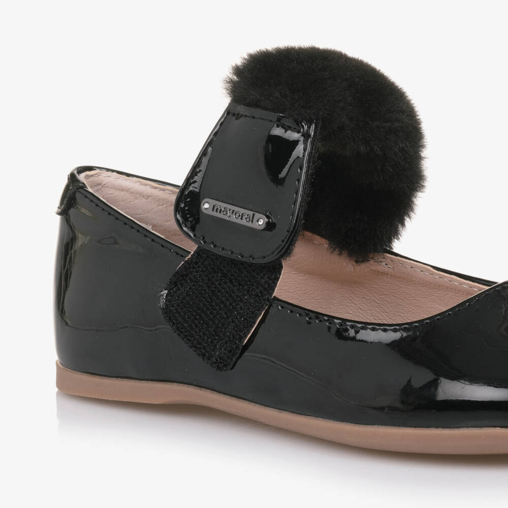 Mayoral-Black Faux Fur Bar Shoe | Childrensalon Outlet