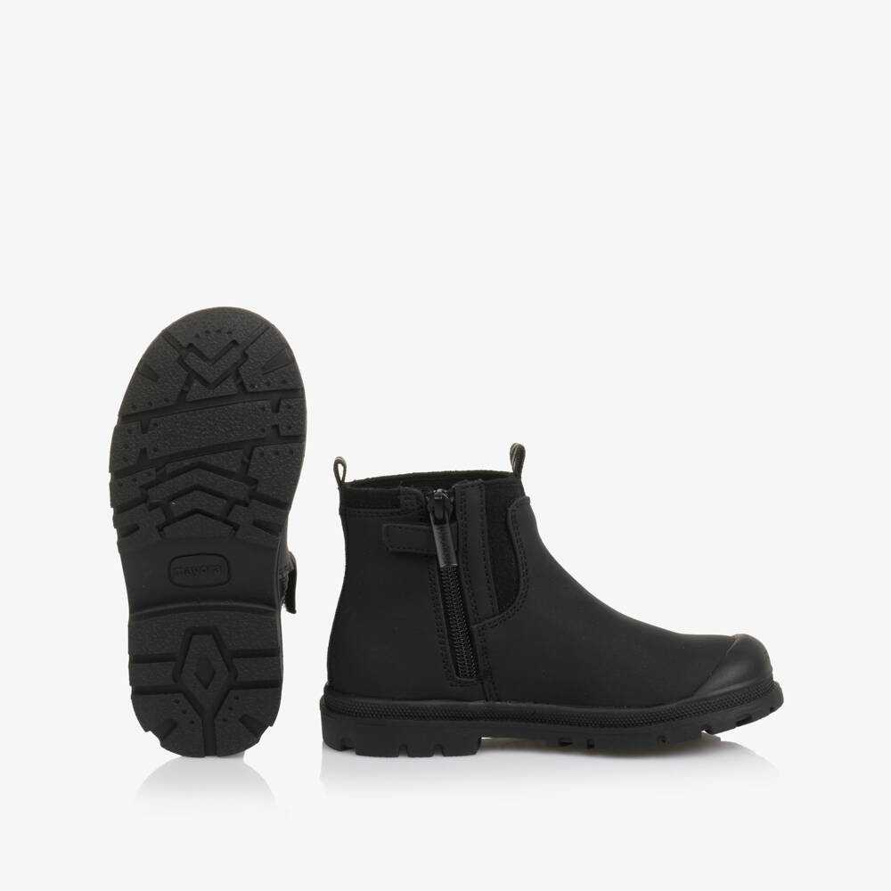 Mayoral-Black Faux Leather Chelsea Boots | Childrensalon Outlet