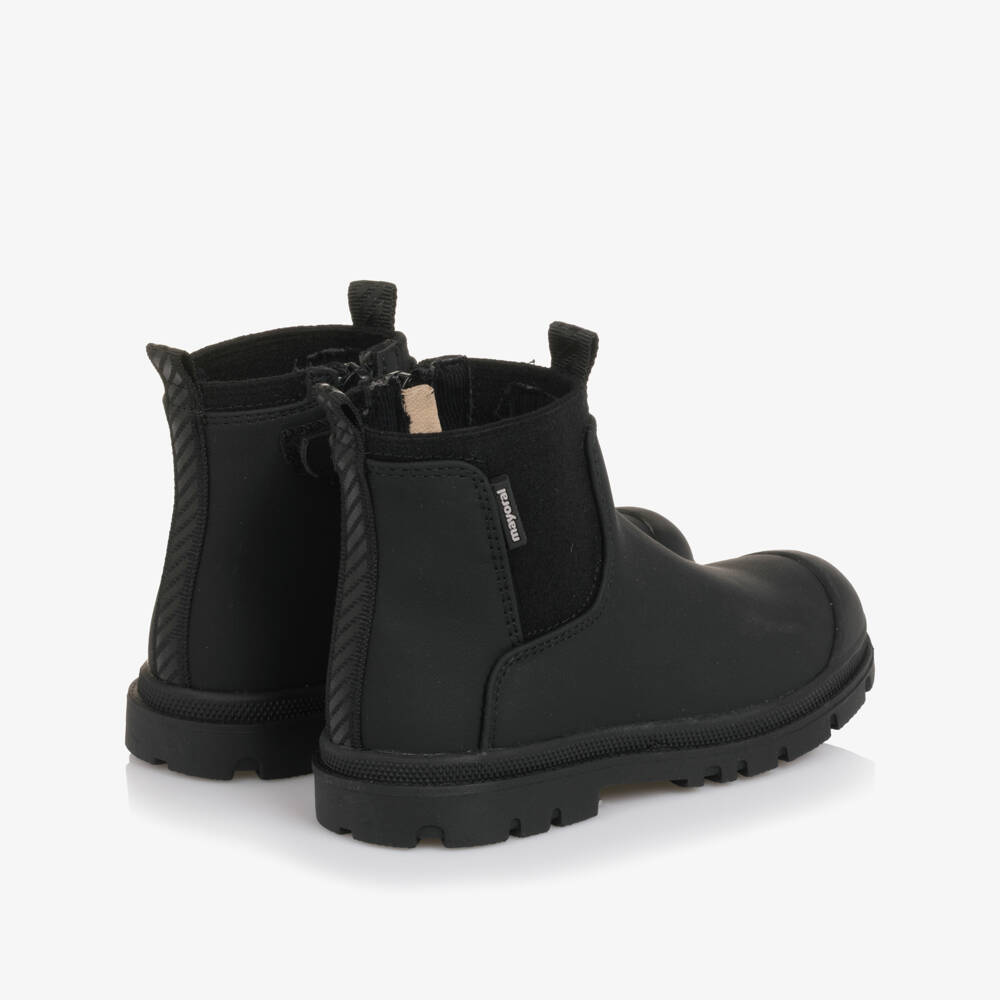 Mayoral-Black Faux Leather Chelsea Boots | Childrensalon Outlet