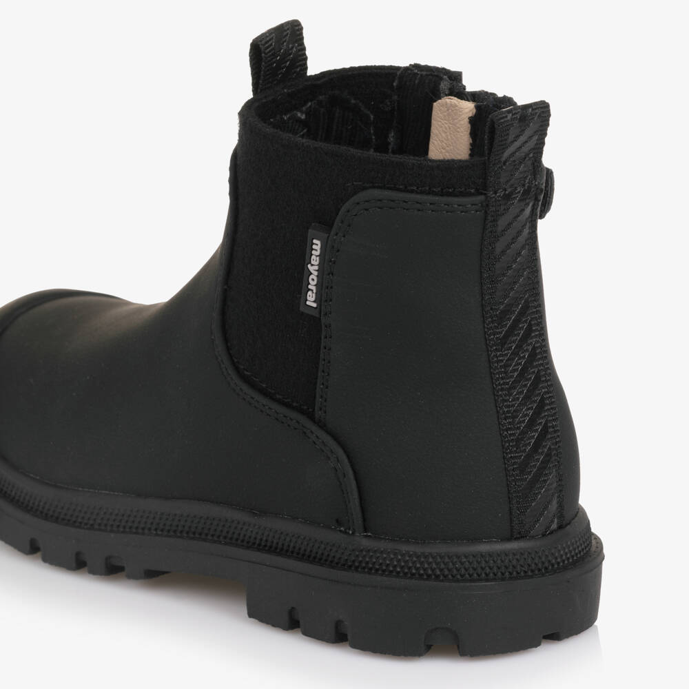 Mayoral-Black Faux Leather Chelsea Boots | Childrensalon Outlet