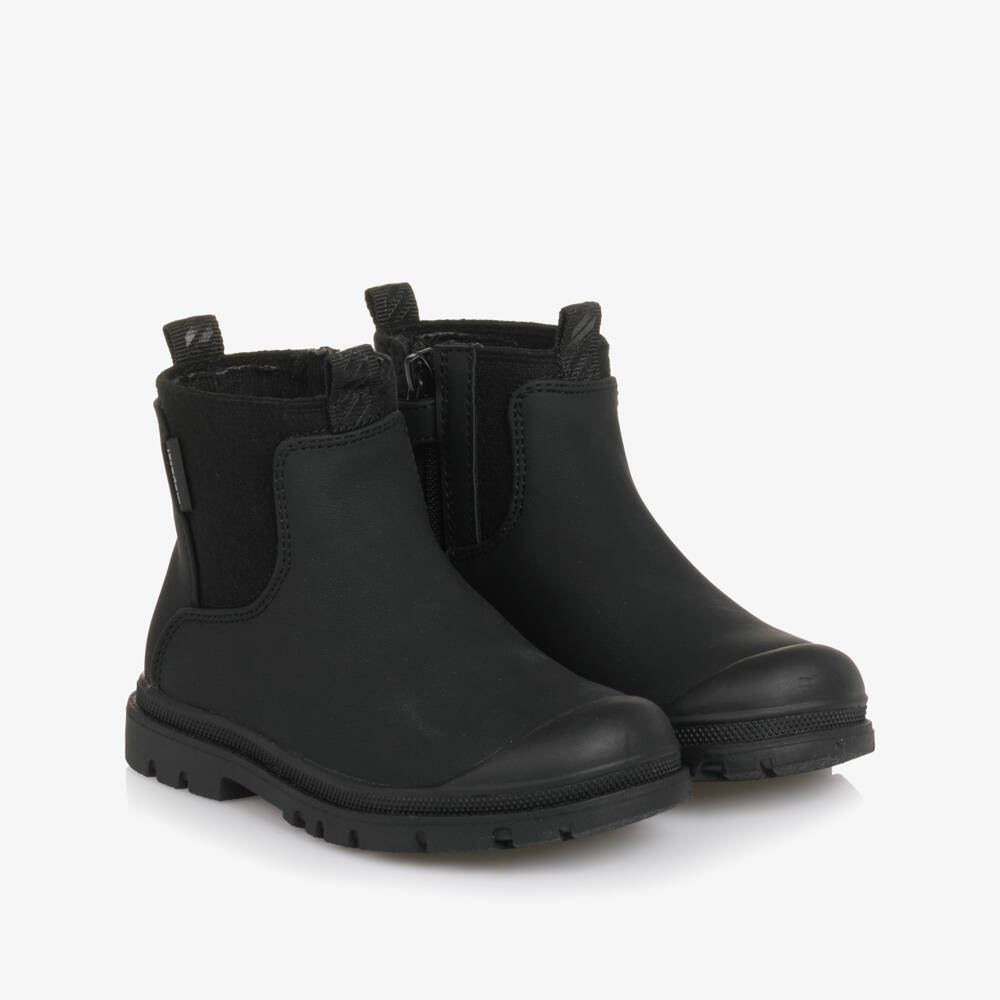 Mayoral-Black Faux Leather Chelsea Boots | Childrensalon Outlet