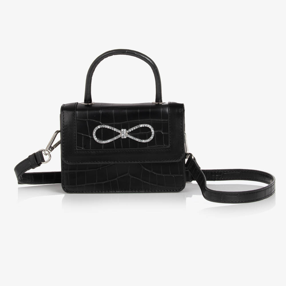 Mayoral - Black Faux Leather & Diamanté Bag (15cm) | Childrensalon