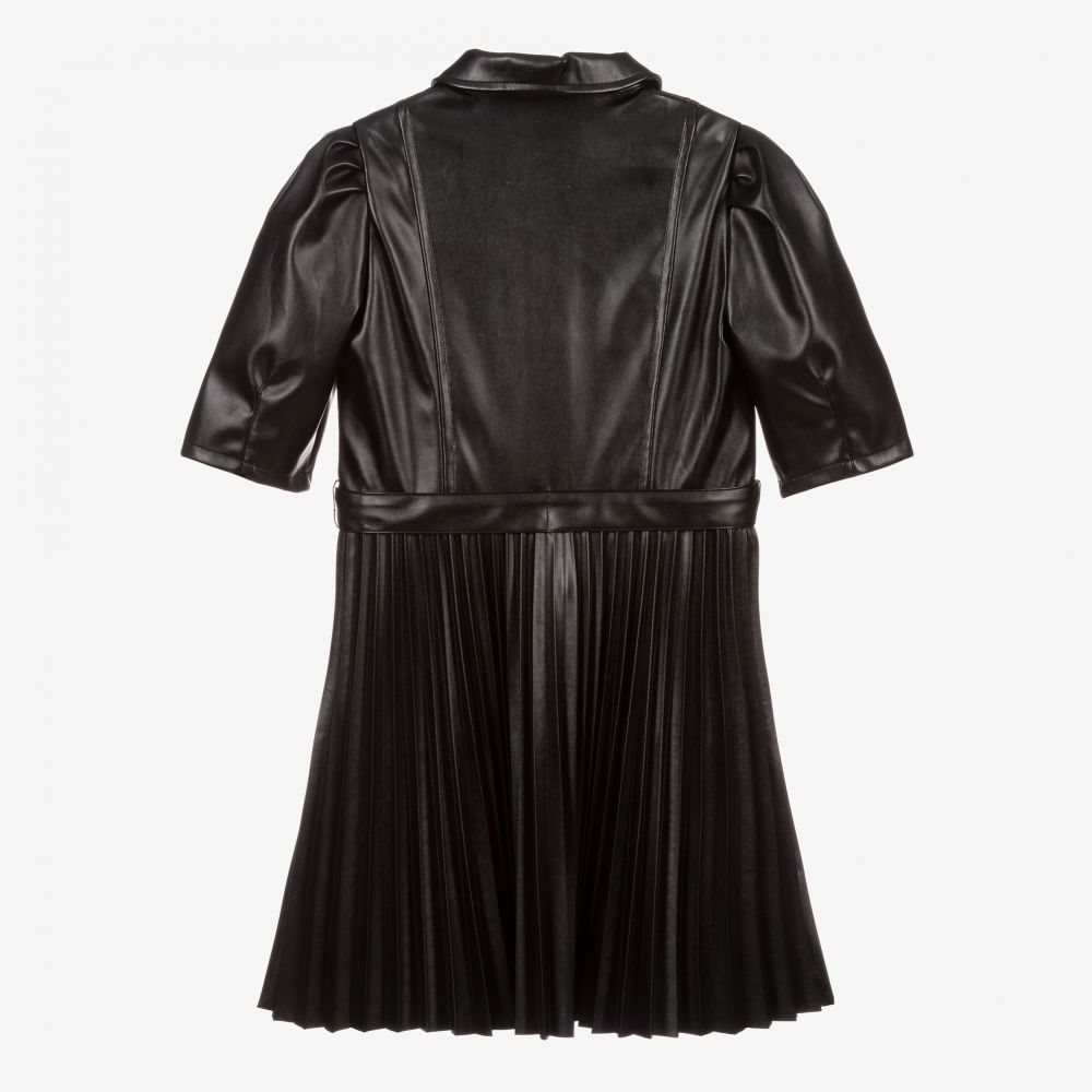 Mayoral-Черное платье из искусственной кожи | Childrensalon Outlet
