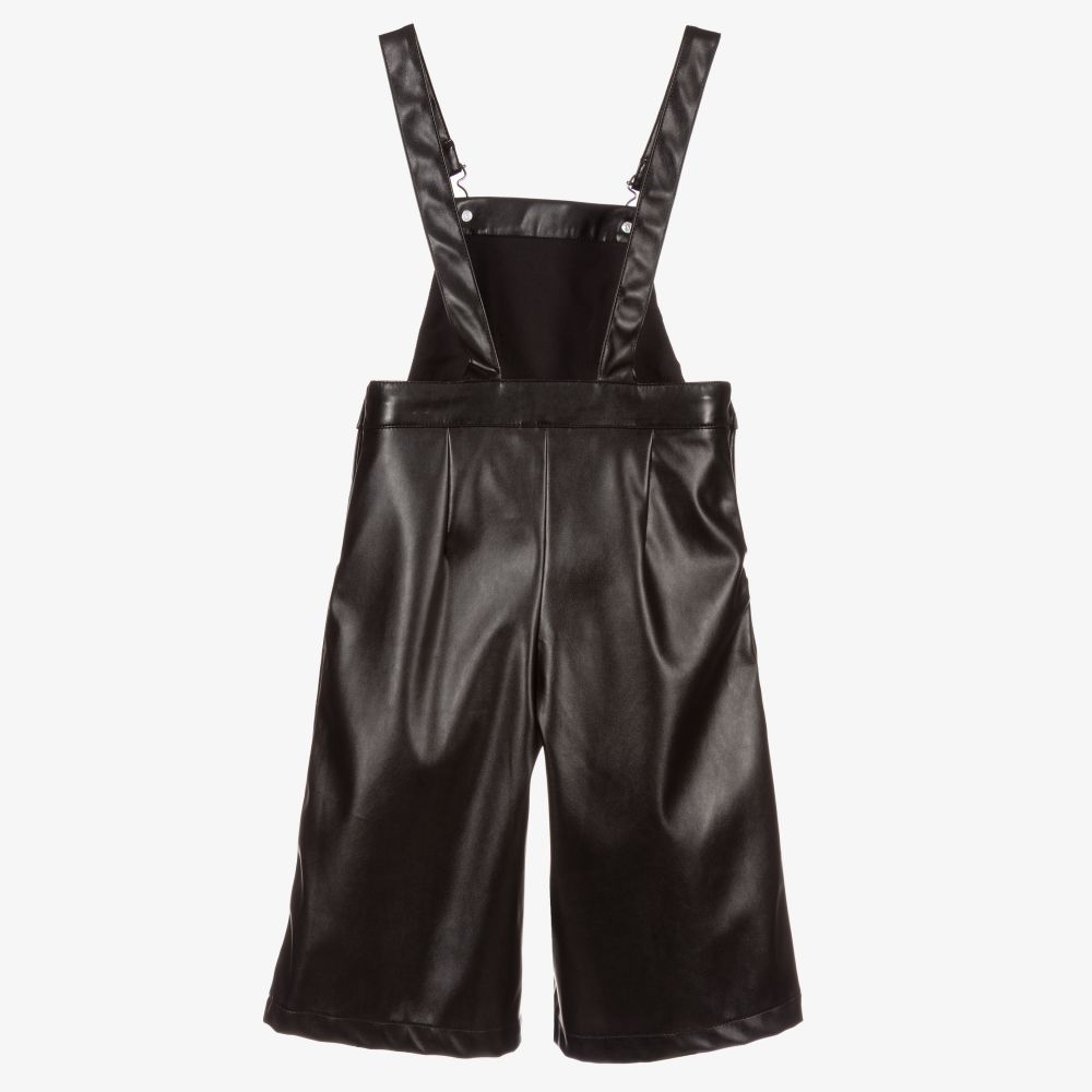 Mayoral-Black Faux Leather Dungarees | Childrensalon Outlet