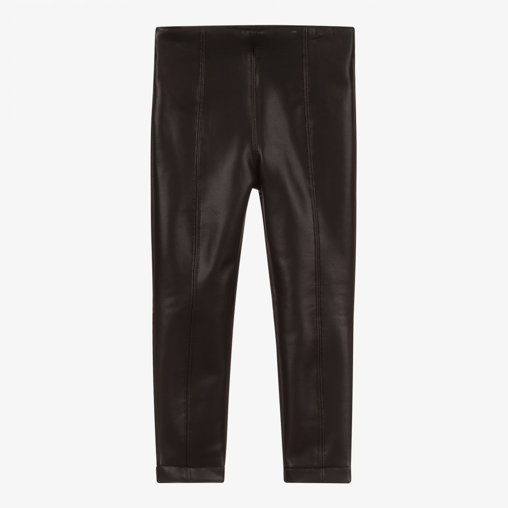 Mayoral - Black Faux Leather Leggings | Childrensalon