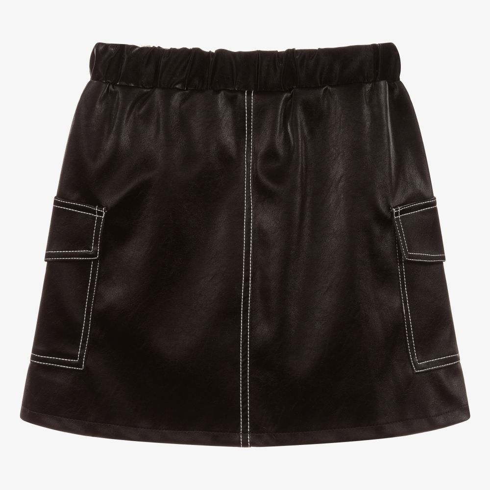 Mayoral-Черная юбка из искусственной кожи | Childrensalon Outlet