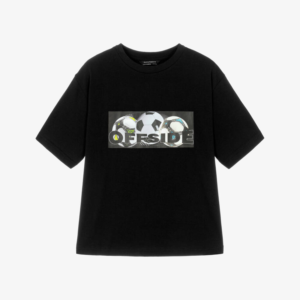 Mayoral Nukutavake-Black Football Print Tshirt | Childrensalon Outlet