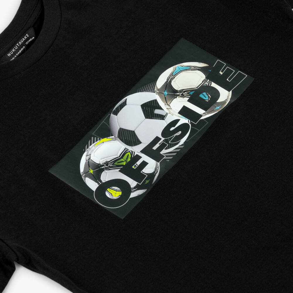Mayoral Nukutavake-Black Football Print Tshirt | Childrensalon Outlet