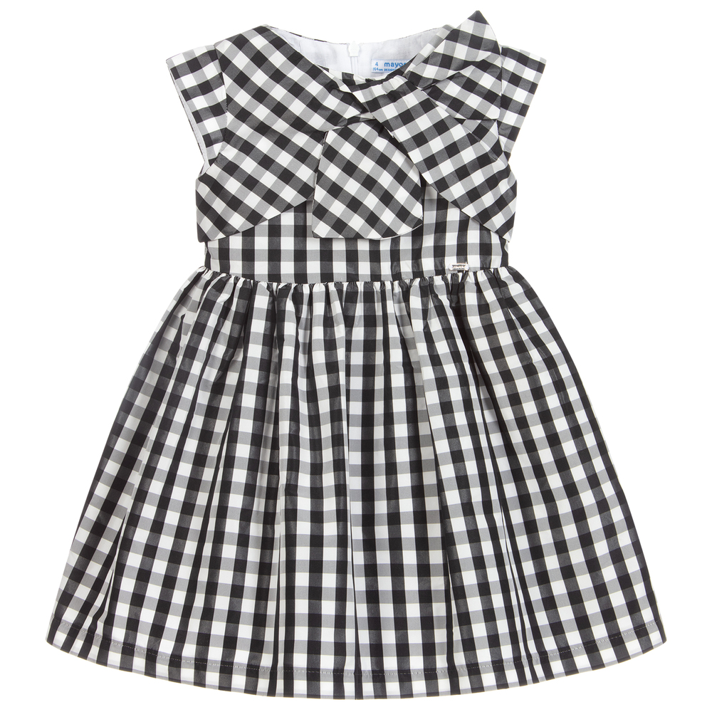 Mayoral - Robe en vichy noire | Childrensalon