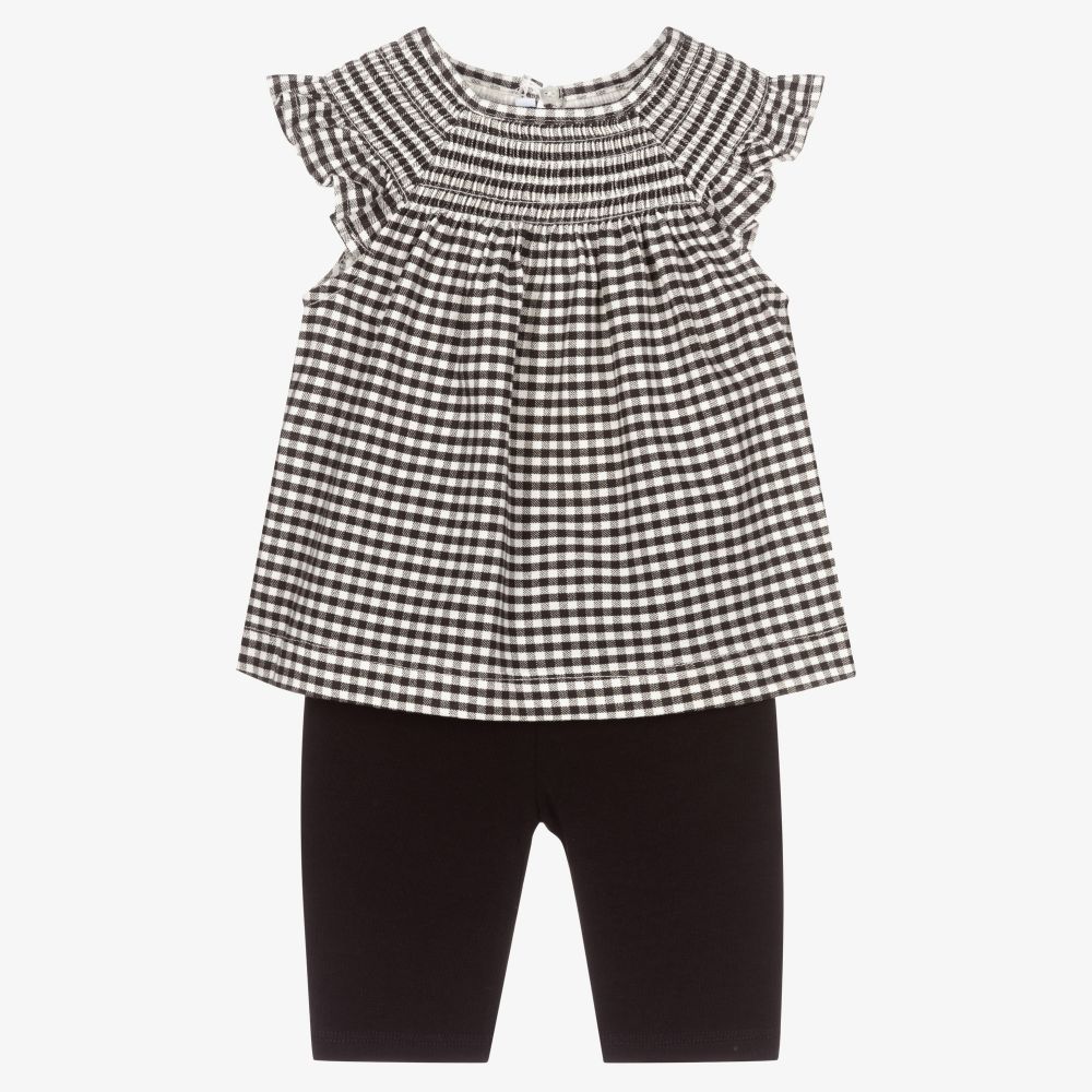 Mayoral - Black Gingham Leggings Set | Childrensalon