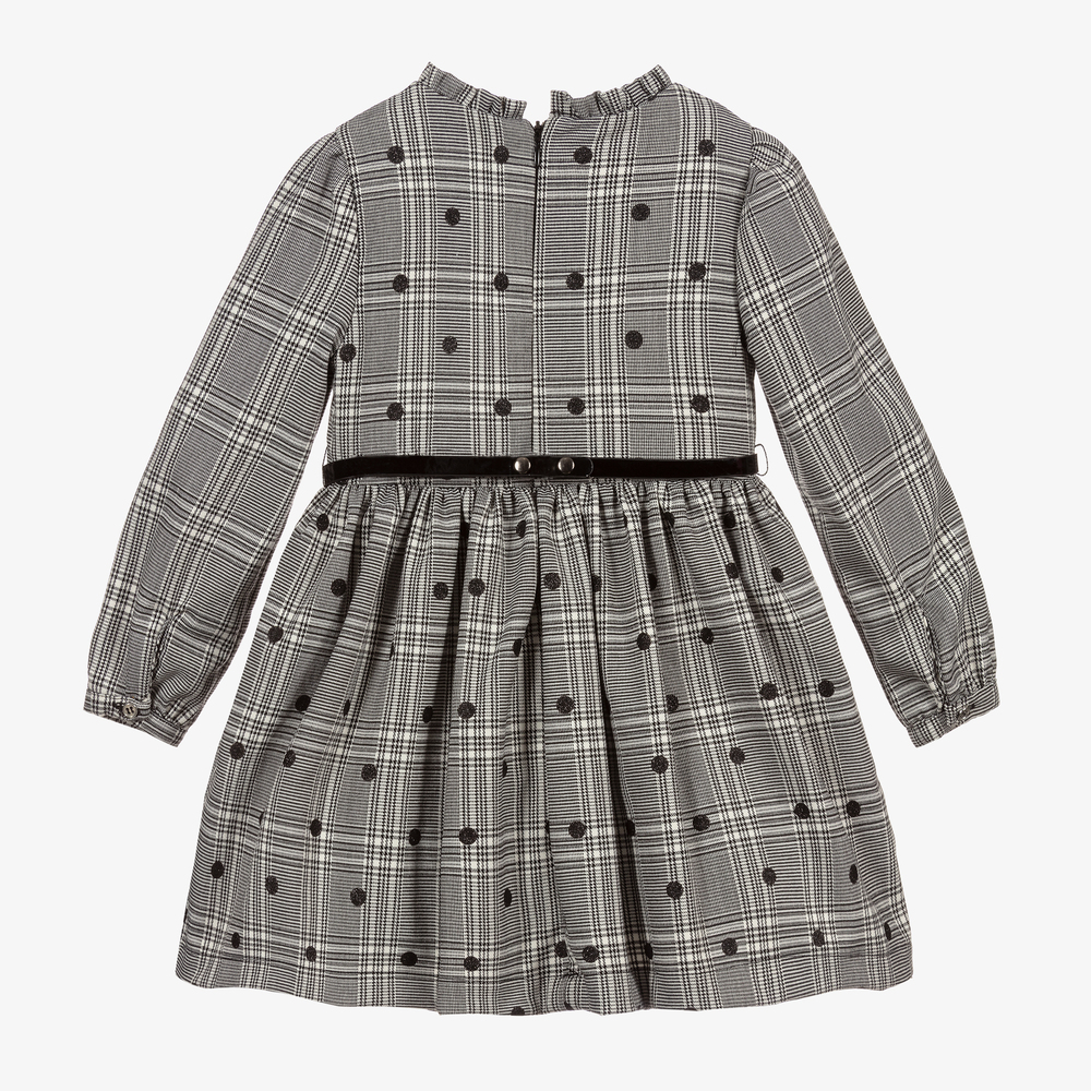 Mayoral-Кремово-черное платье в клетку | Childrensalon Outlet