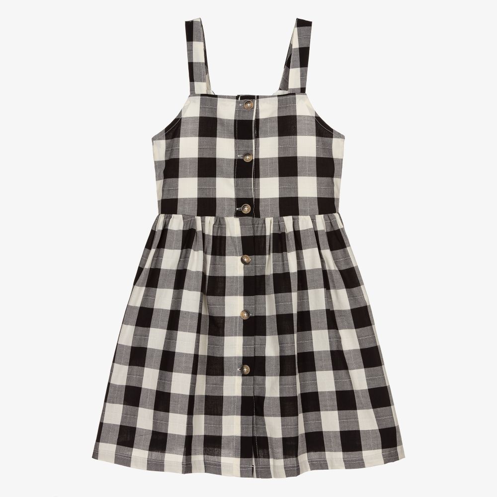 Mayoral - Black & Ivory Check Dress | Childrensalon