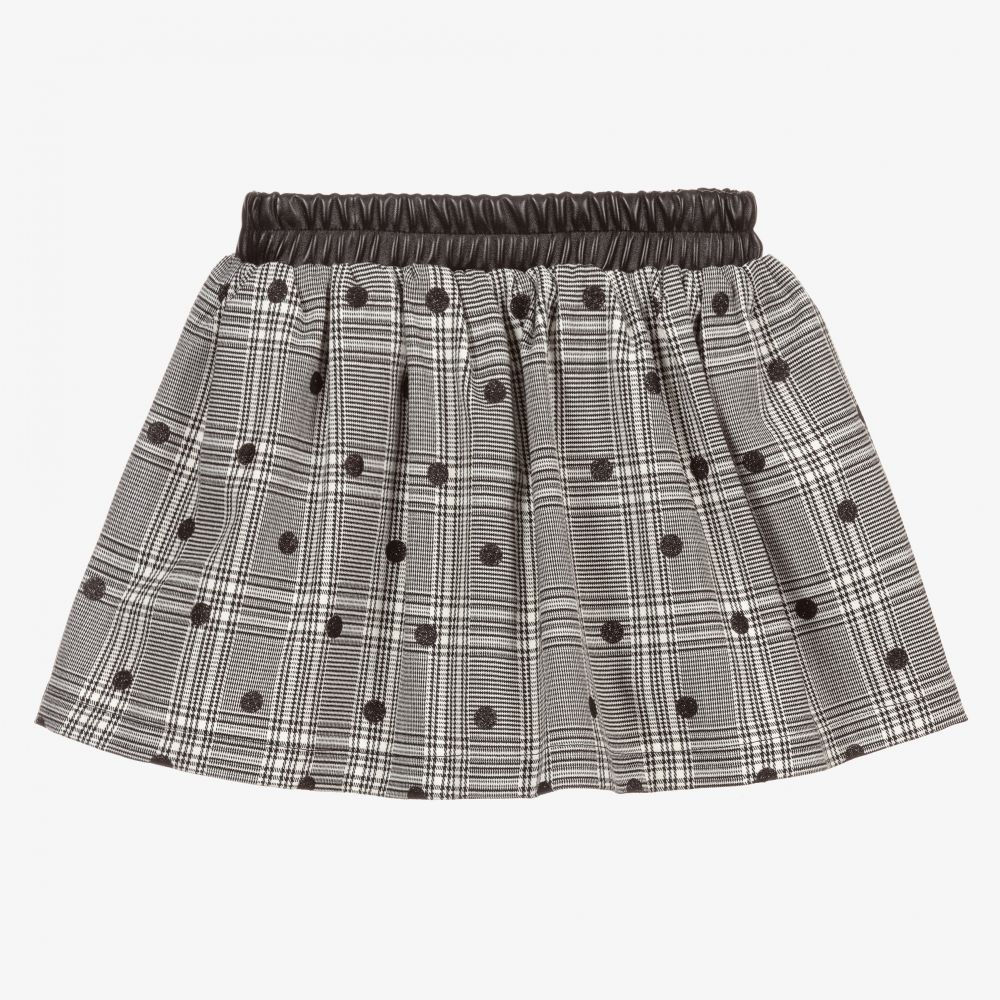 Mayoral - Black & Ivory Check Skirt | Childrensalon