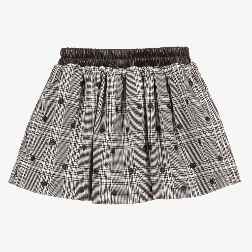 Mayoral-Black & Ivory Check Skirt | Childrensalon Outlet