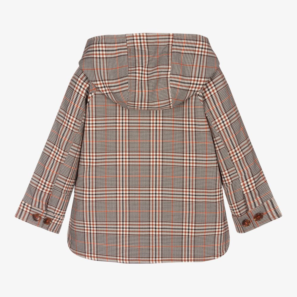 Mayoral-Коричнево-оранжевая куртка в клетку | Childrensalon Outlet