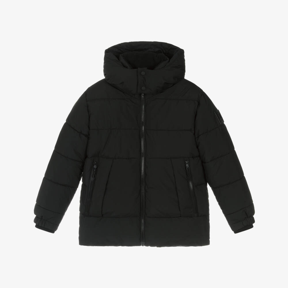 Mayoral Nukutavake-Black Padded Hooded Jacket | Childrensalon Outlet