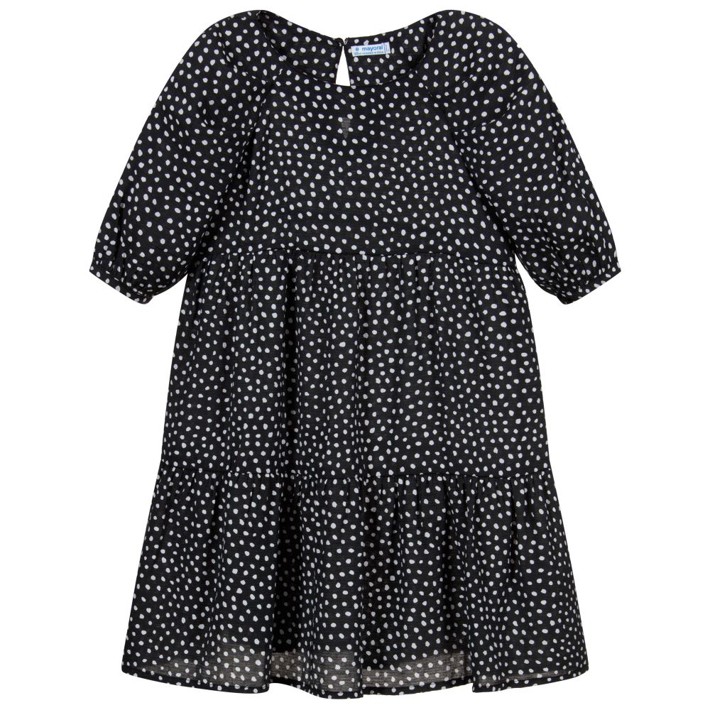 Mayoral - Black Polka Dot Dress | Childrensalon