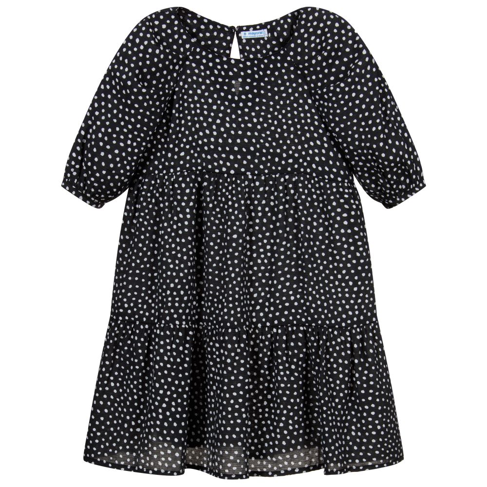 Mayoral-Черное платье в горошек | Childrensalon Outlet