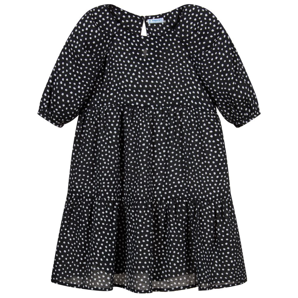 Mayoral - Schwarzes Kleid mit Punkten | Childrensalon