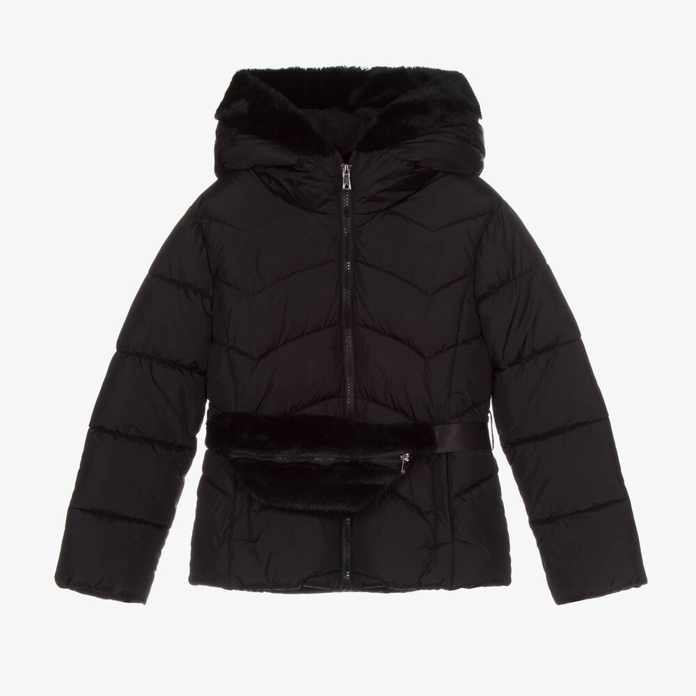 Mayoral - Schwarze Steppjacke mit Gürteltasche | Childrensalon